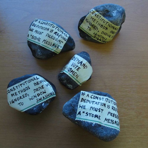 stone messages for SUFFRAGETTE